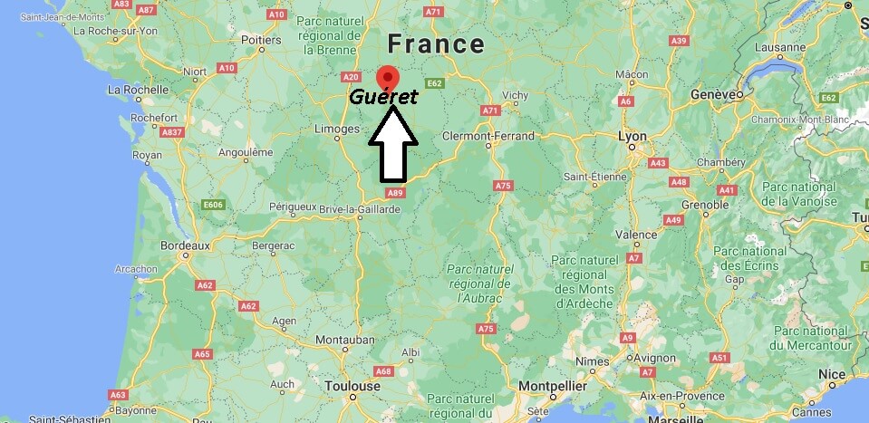 Où se situe Guéret (Code postal 23000)