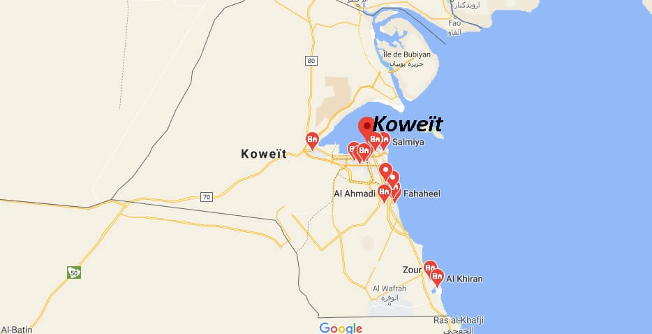 Où se situe La ville de koweït