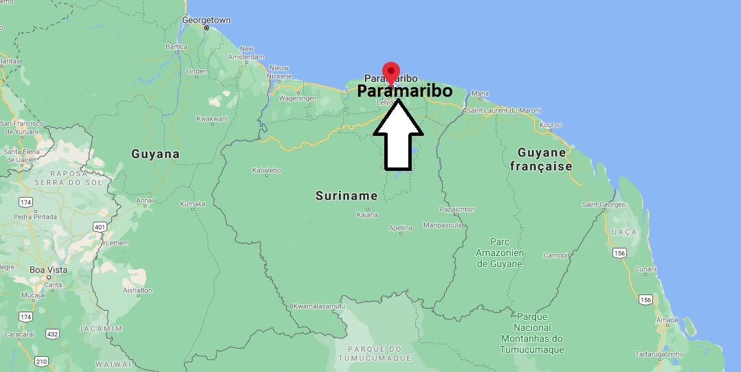 Où se situe Paramaribo