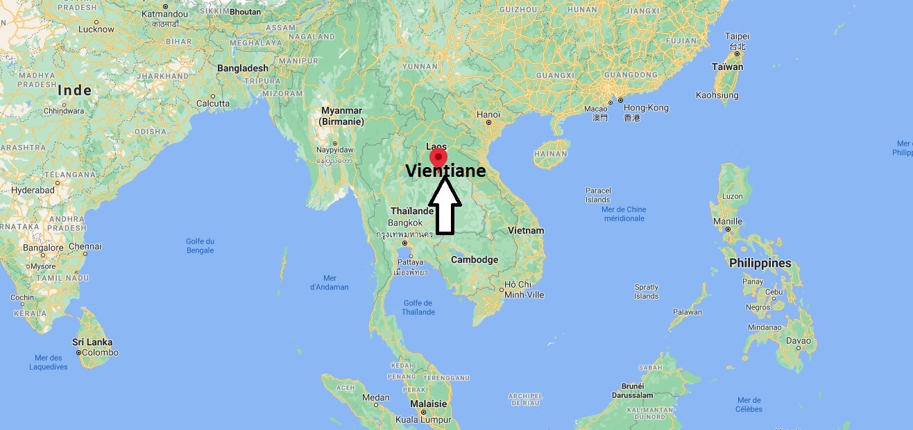 Où se trouve Vientiane