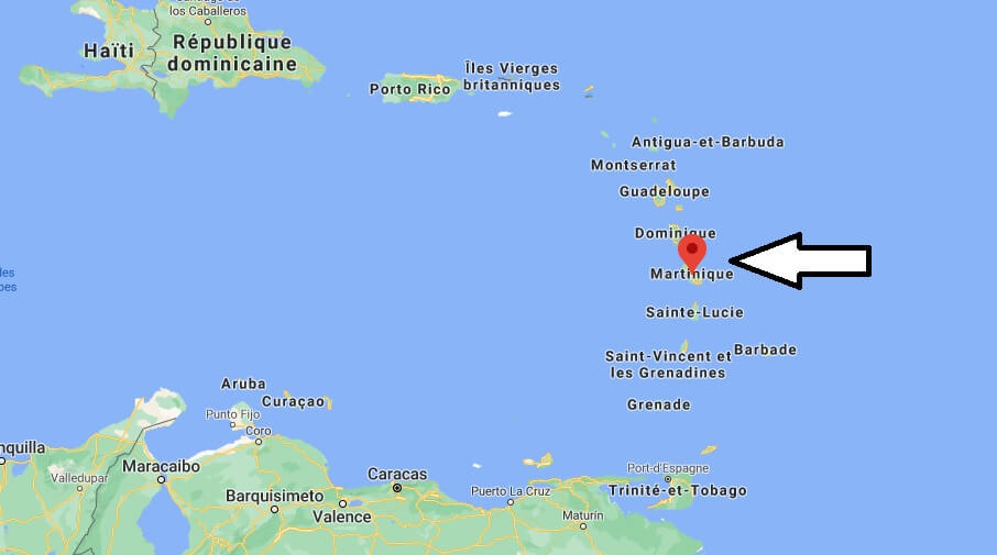 Où se trouve la Martinique par rapport à la France