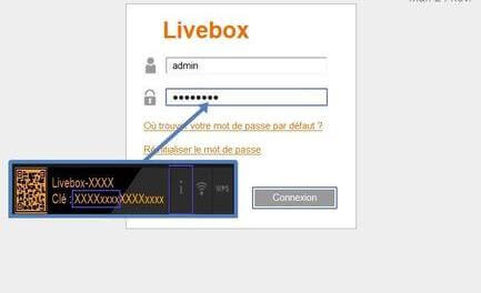 Où se trouve le mot de passe de la livebox