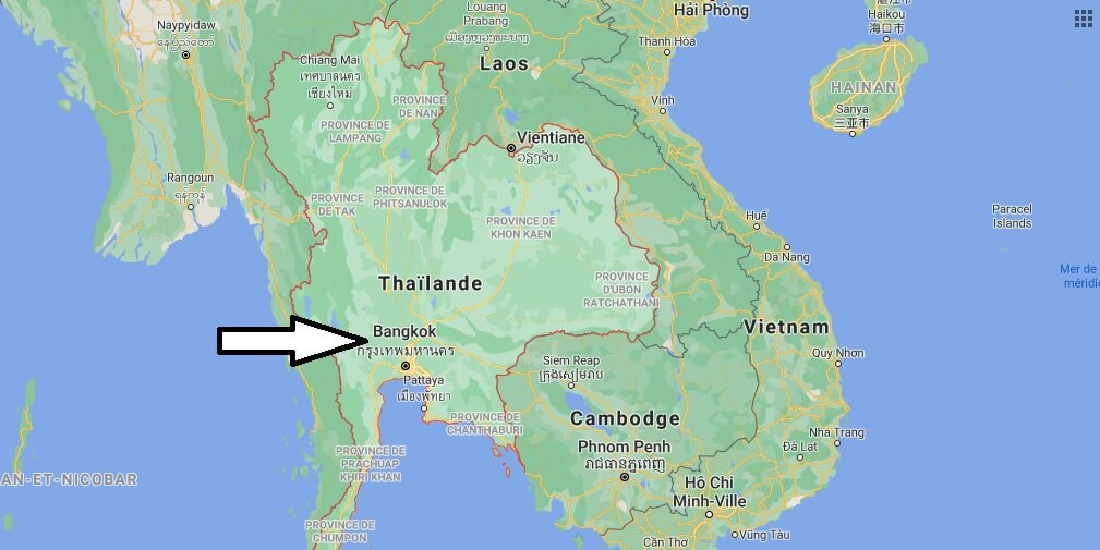 ou se trouve la thaïlande sur une carte