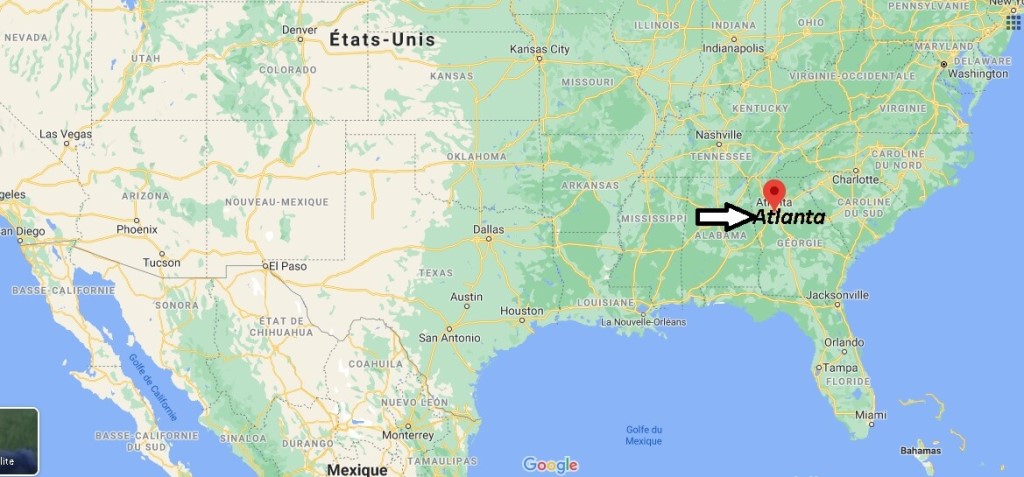 Où se trouve Atlanta sur la carte du monde