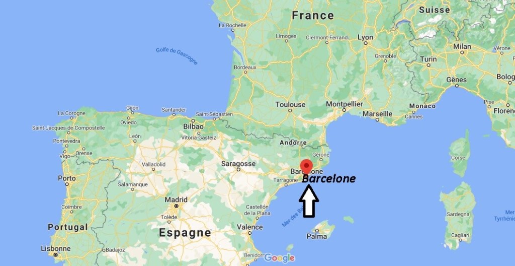 Où se trouve Barcelone sur la carte du monde