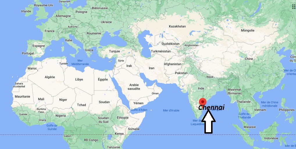 Où se trouve Chennai sur la carte du monde