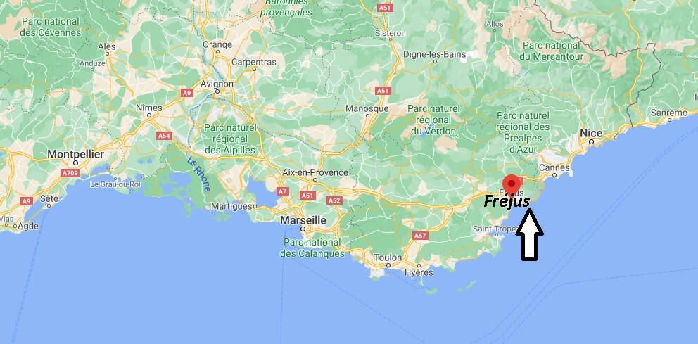 Où se trouve Fréjus sur la carte de France