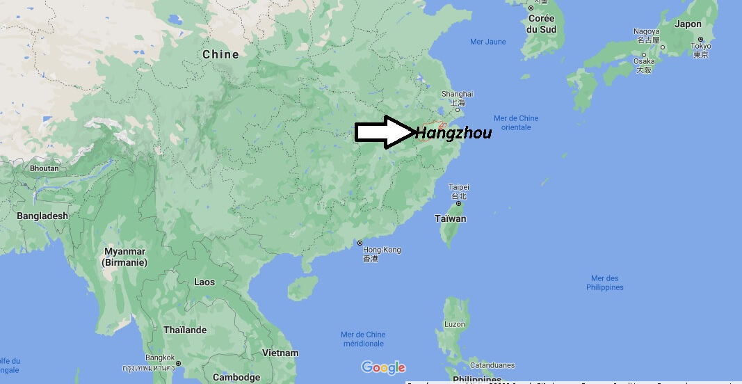 Où se trouve Hangzhou sur la carte du monde