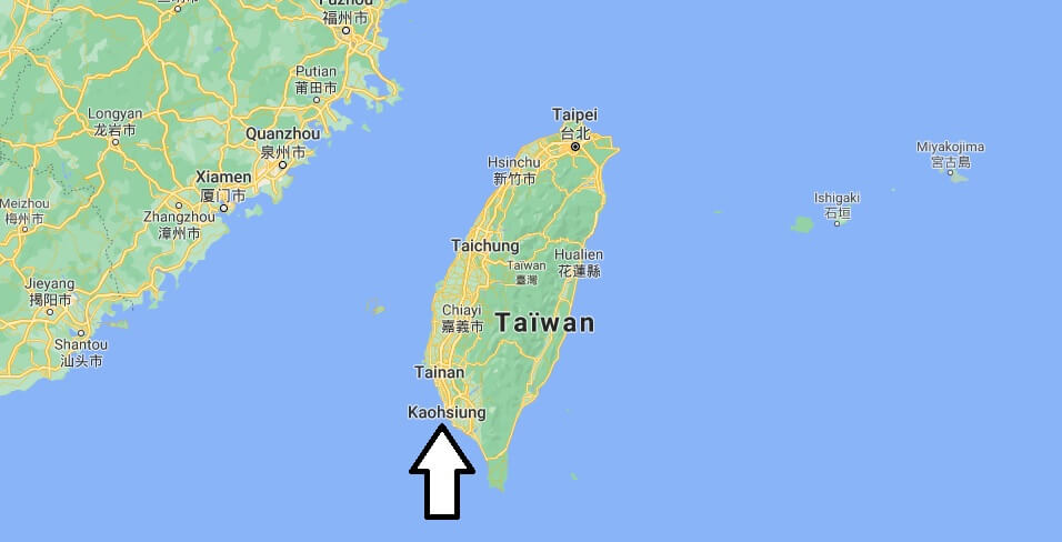 Où se trouve Kaohsiung sur la carte du monde