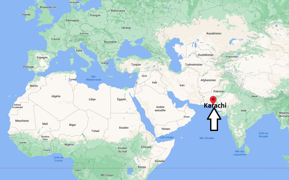 Où se trouve Karachi sur la carte du monde