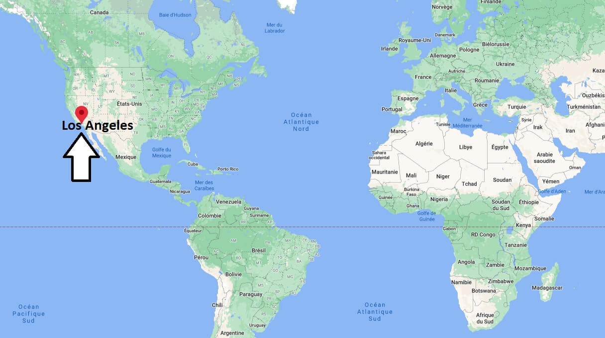 Où se trouve Los Angeles sur la carte du monde