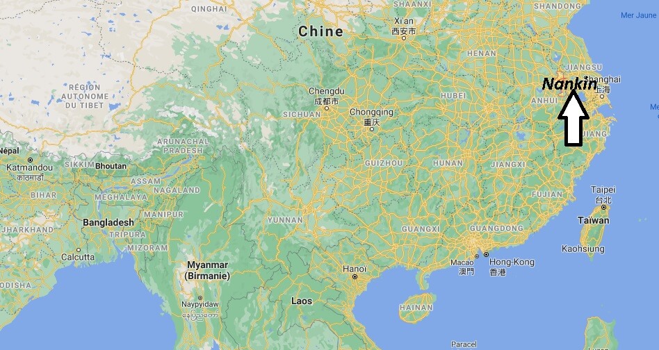 Où se trouve Nankin sur la carte du monde