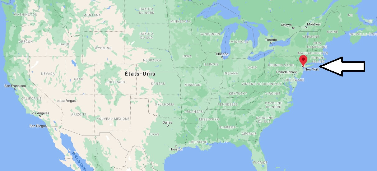 Où se trouve New York sur la carte du monde