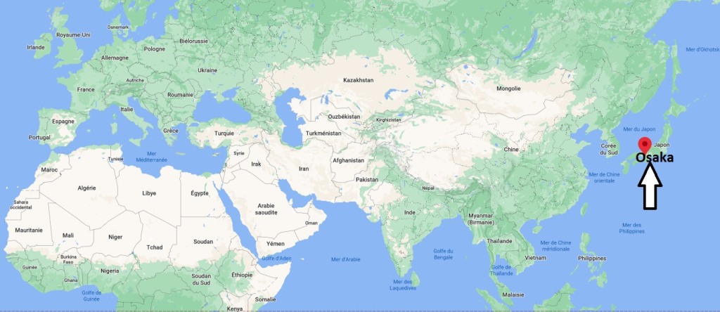 Où se trouve Osaka sur la carte du monde