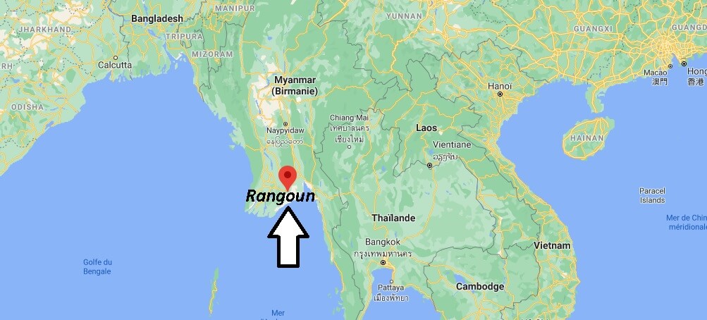 Où se trouve Rangoun sur la carte du monde