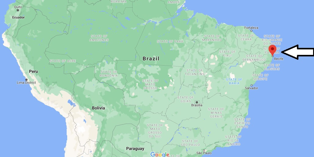 Où se trouve Recife sur la carte du monde