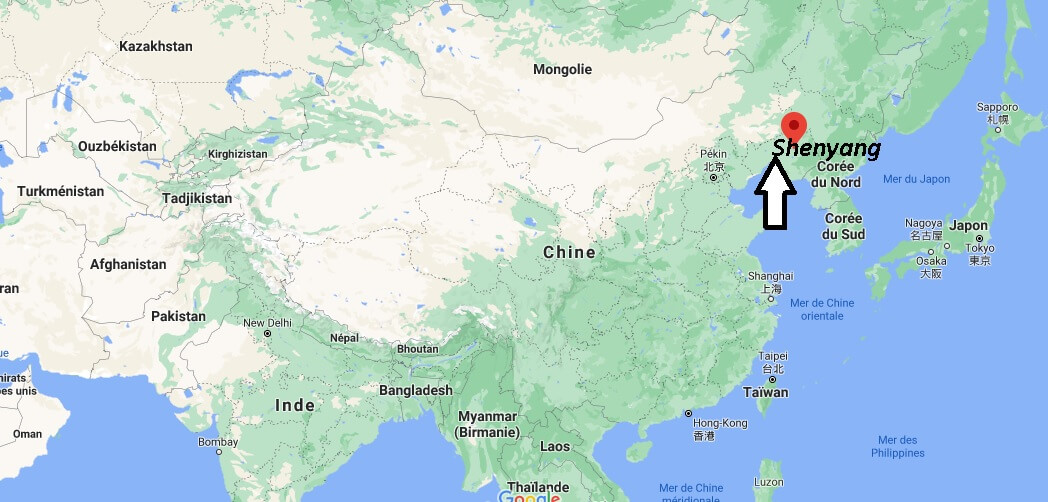 Où se trouve Shenyang sur la carte du monde