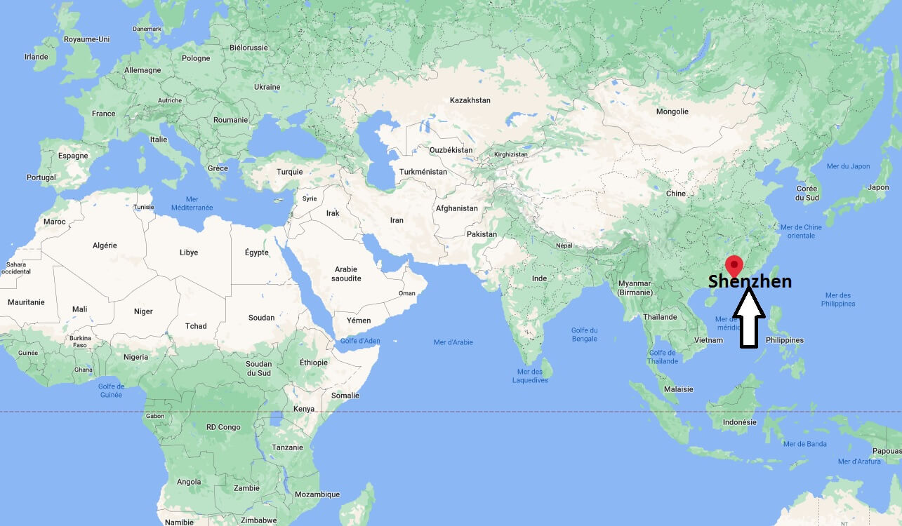 Où se trouve Shenzhen sur la carte du monde