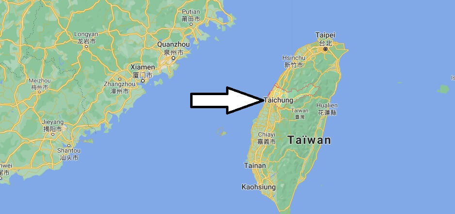 Où se trouve Taichung sur la carte du monde