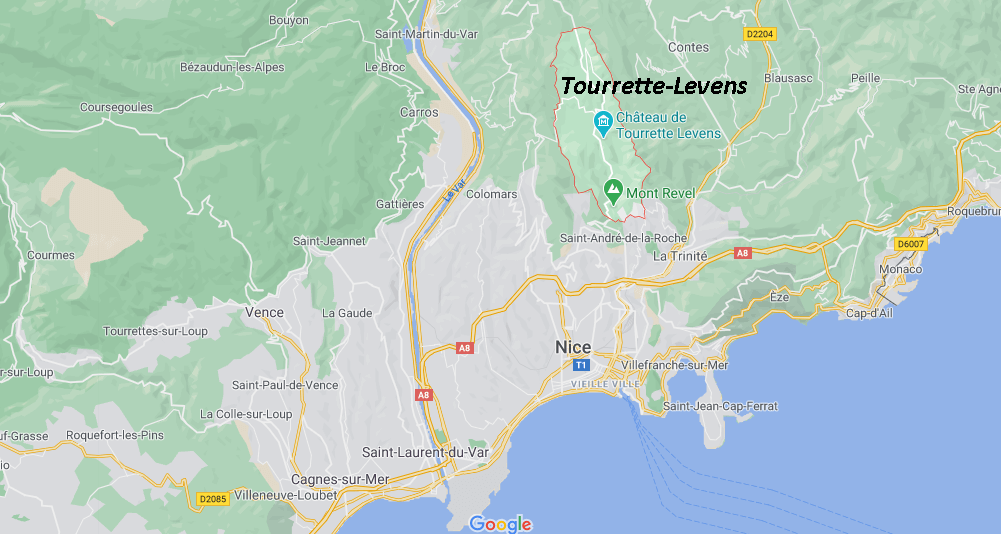 Où se situe Tourrette-Levens (Code postal 06147)