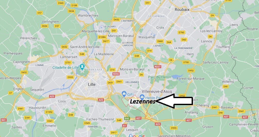 Où se situe Lezennes (59346)