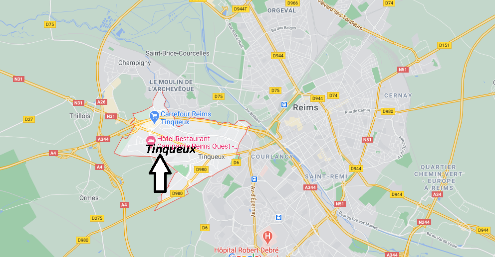 Où se situe Tinqueux (51430)