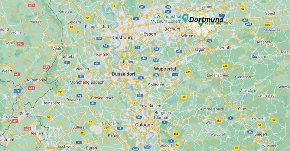 Où se trouve Dortmund sur la carte