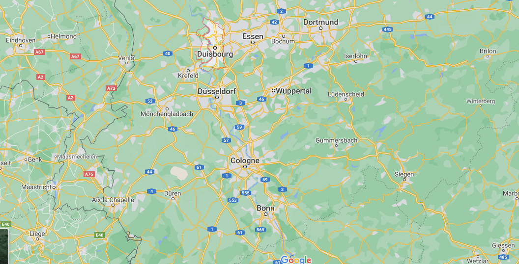 Où se trouve Duisbourg sur la carte