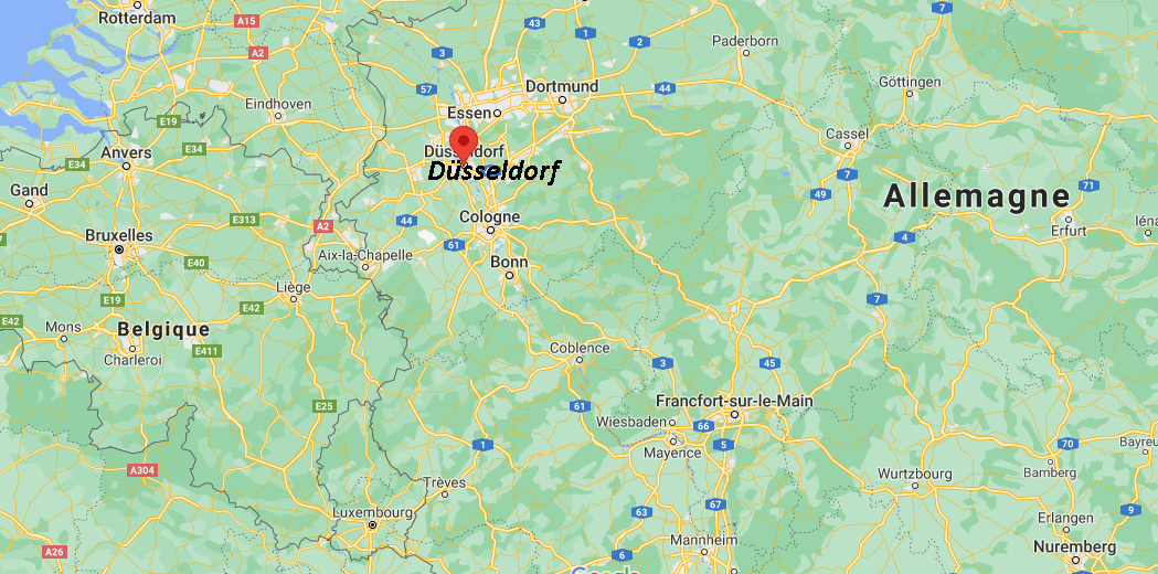 Où se trouve Düsseldorf sur la carte
