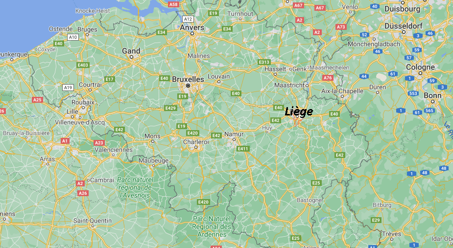 Où se trouve Liège sur la carte