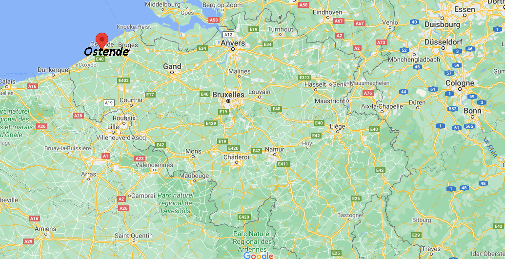 Où se trouve Ostende sur la carte