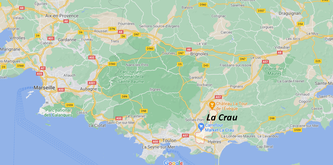 Où se situe La Crau (Code postal 83260)