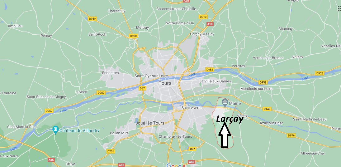 Où se situe Larçay (Code postal 37270)