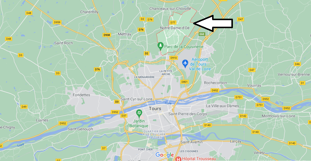 Où se situe Notre-Dame-d'Oé (Code postal 37390)