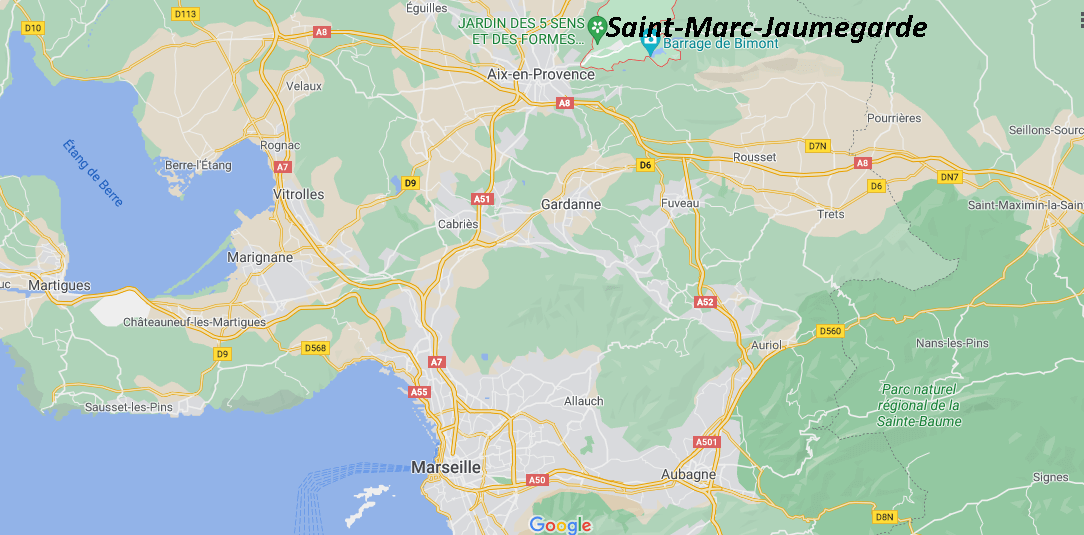 Où se situe Saint-Marc-Jaumegarde (Code postal 13100)