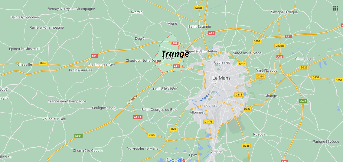 Où se situe Trangé (72650)