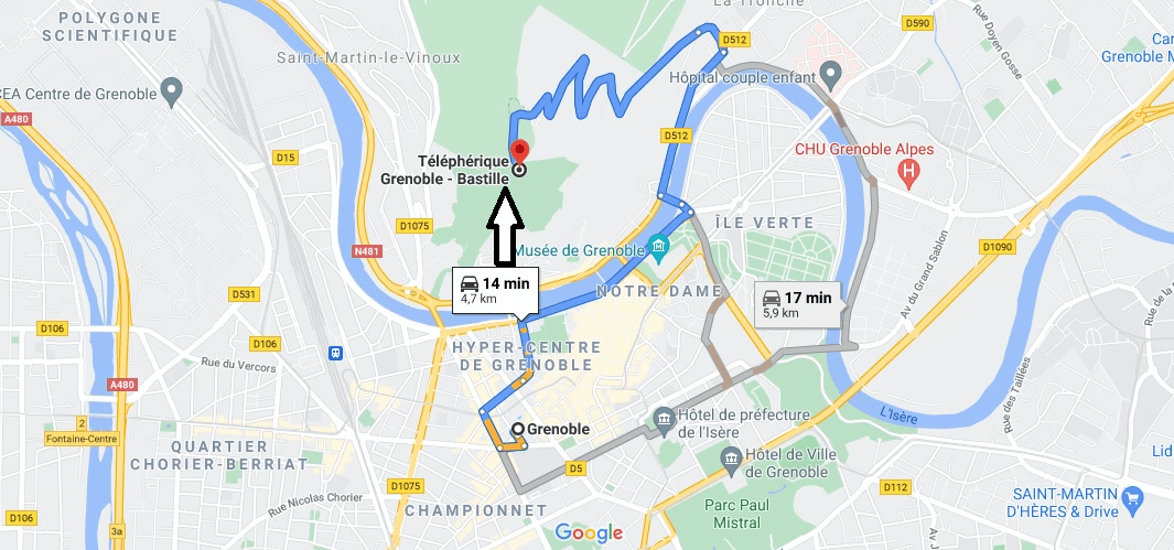 Où se trouve Téléphérique Grenoble-Bastille