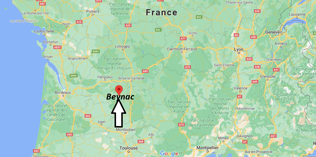 Où se situe Beynac (Code postal 24220)