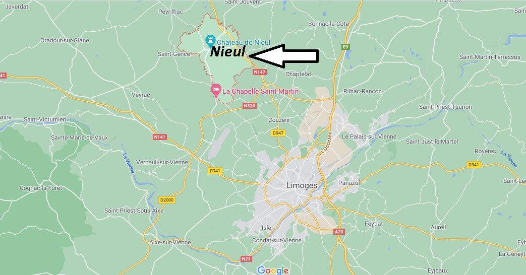 Où se situe Nieul (Code postal 87510)