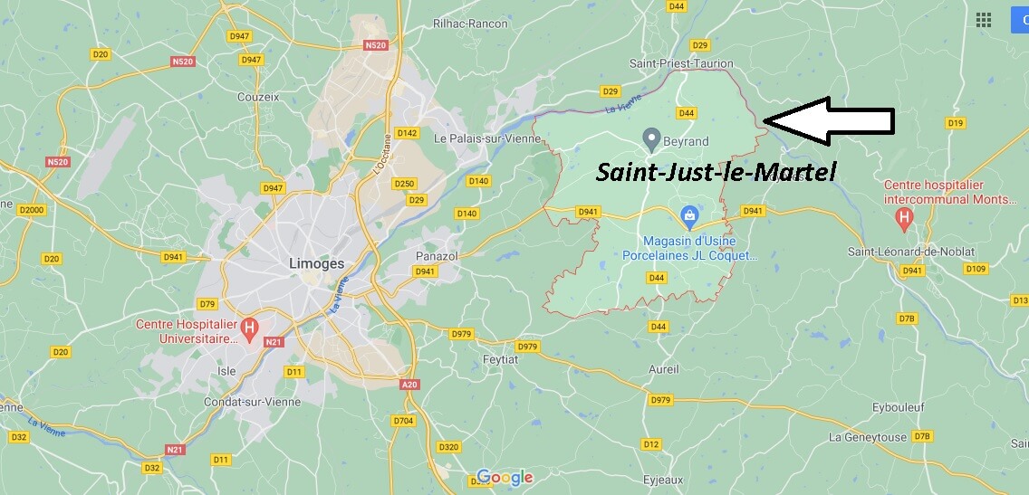 Où se situe Saint-Just-le-Martel (Code postal 87590)