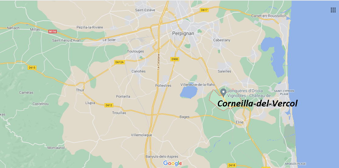 Où se situe Corneilla-del-Vercol (Code postal 66200)