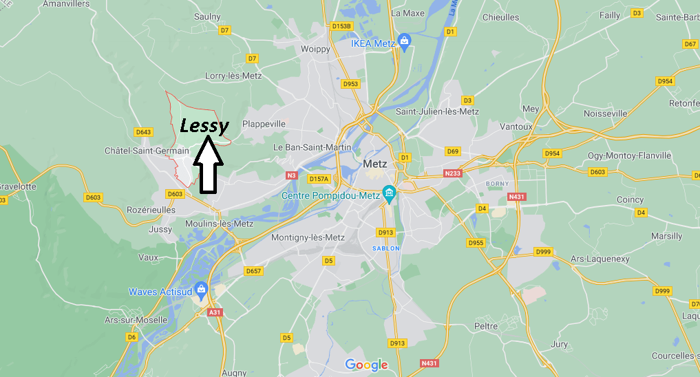 Où se situe Lessy (Code postal 57160)