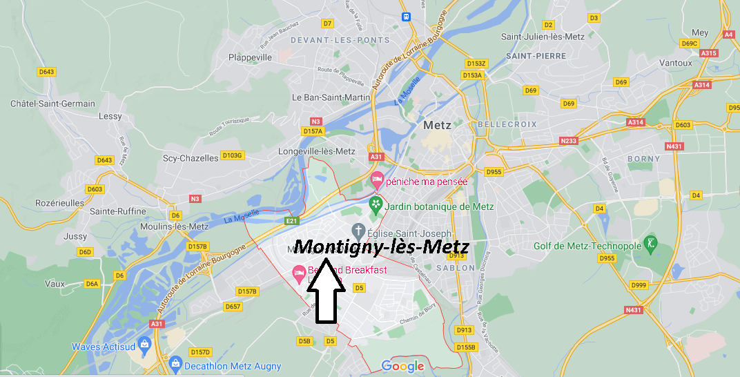 Où se situe Montigny-lès-Metz (Code postal 57950)
