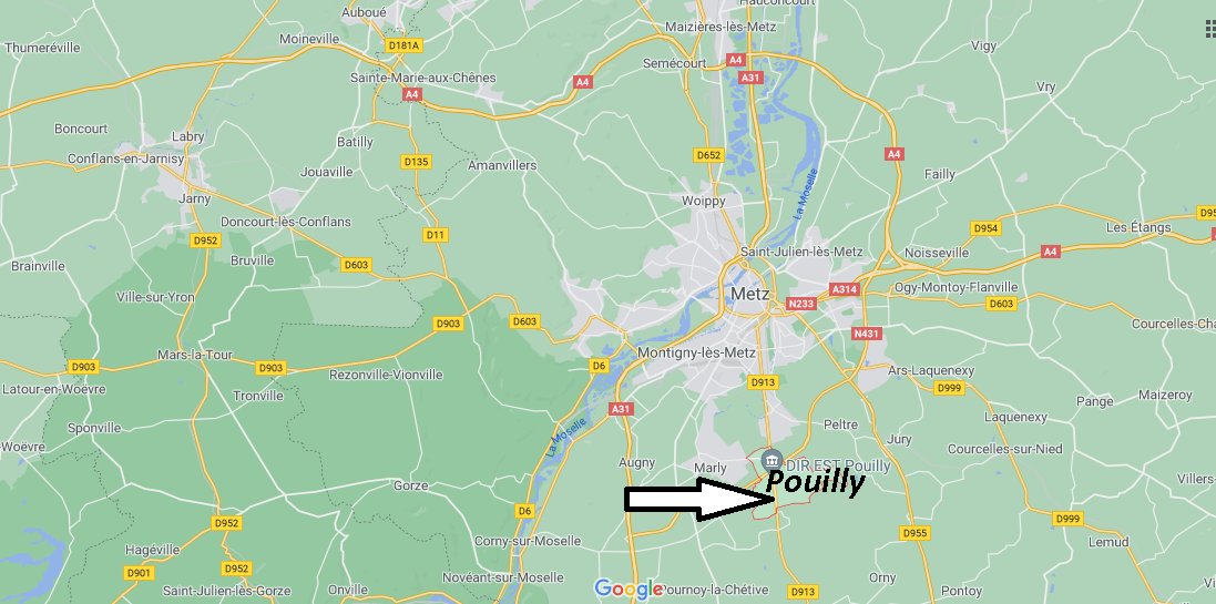 Où se situe Pouilly (Code postal 57420)