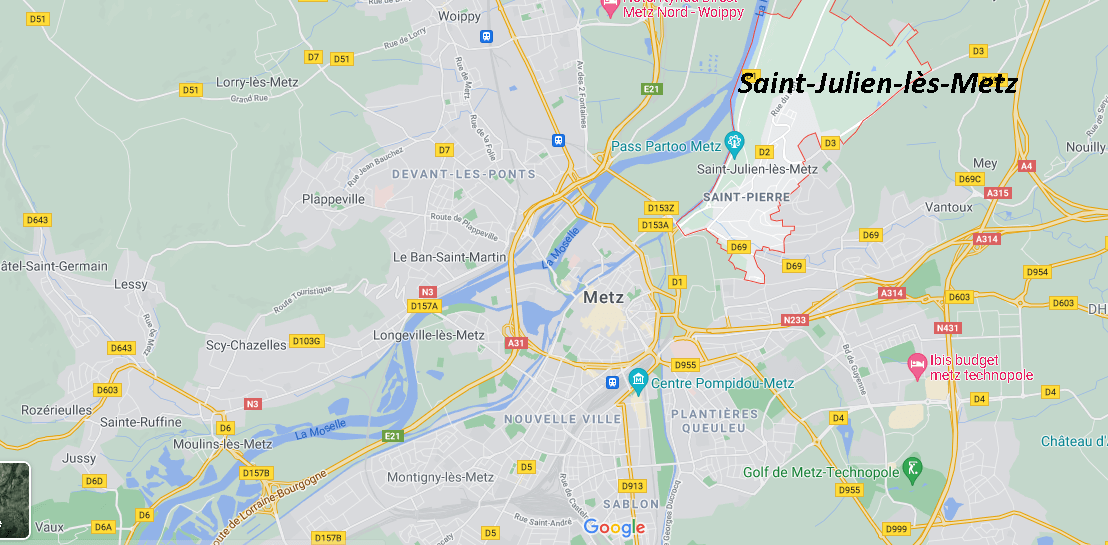Où se situe Saint-Julien-lès-Metz (Code postal 57070)