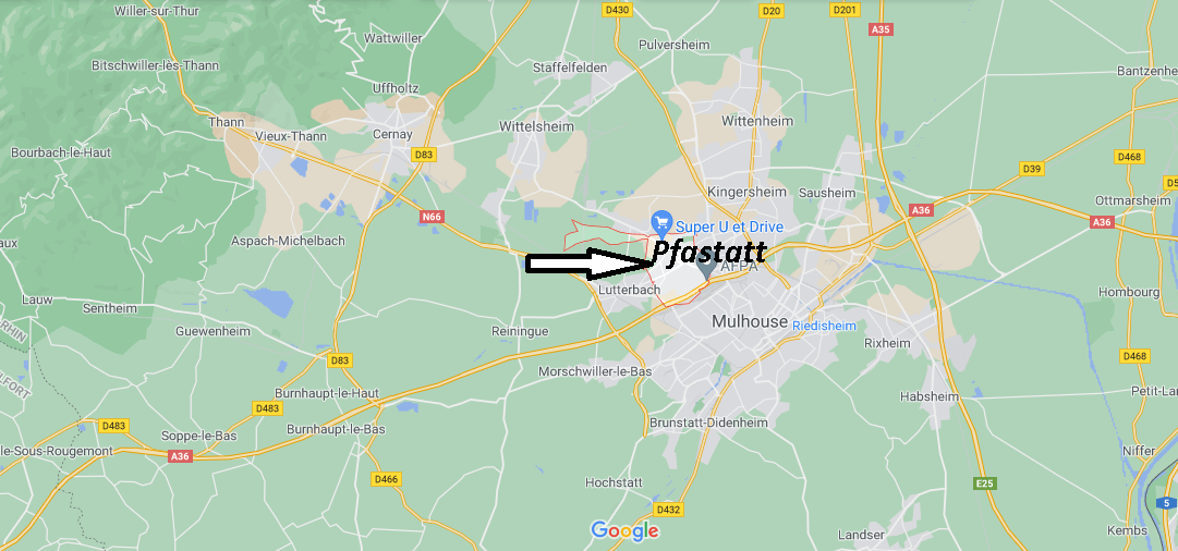 Où se situe Pfastatt (Code postal 68120)