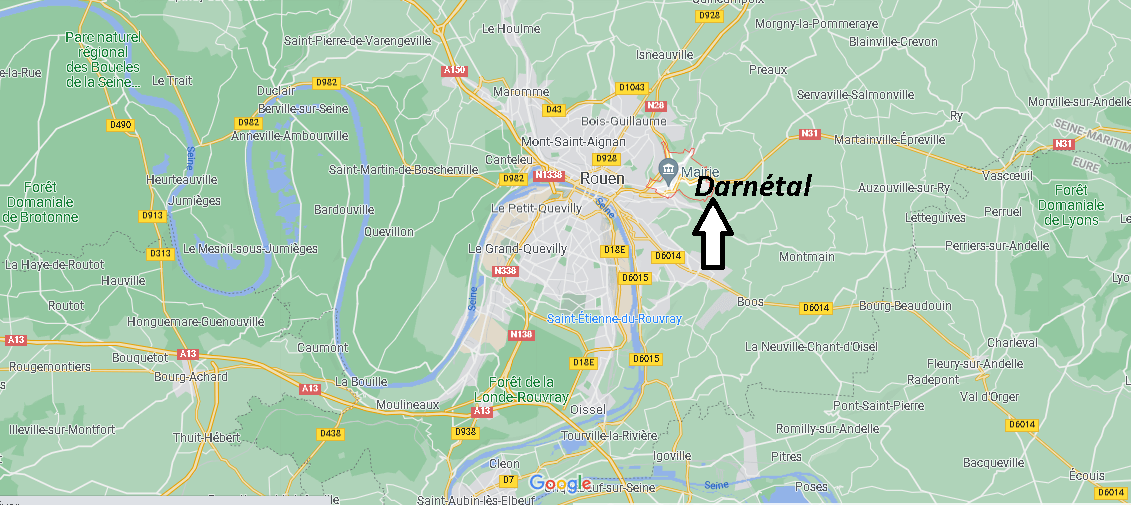 Où se situe Darnétal (Code postal 76160)