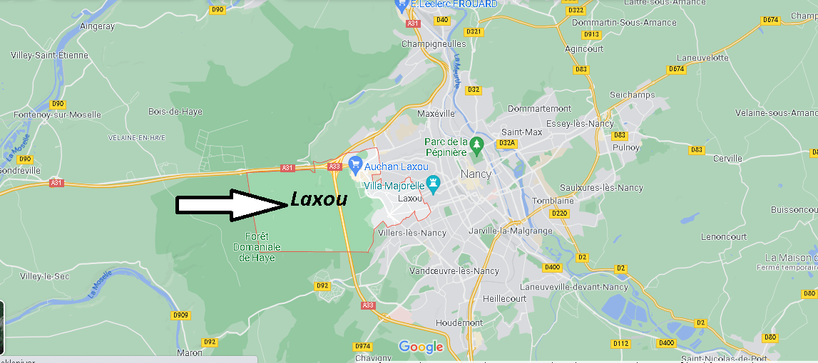 Où se situe Laxou (Code postal 54520)