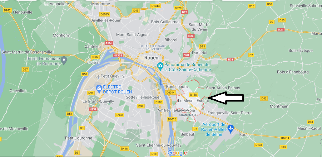 Où se situe Le Mesnil-Esnard (Code postal 76240)