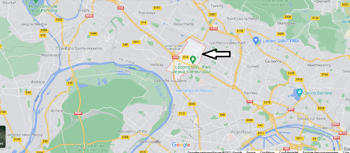Où se situe Montigny-lès-Cormeilles (Code postal 95370)